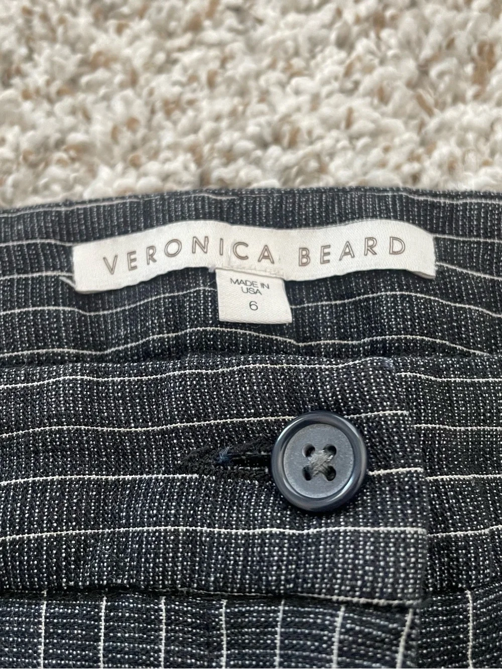 Veronica Beard Linen Blend Pinstripe Pants Women’s Size 6